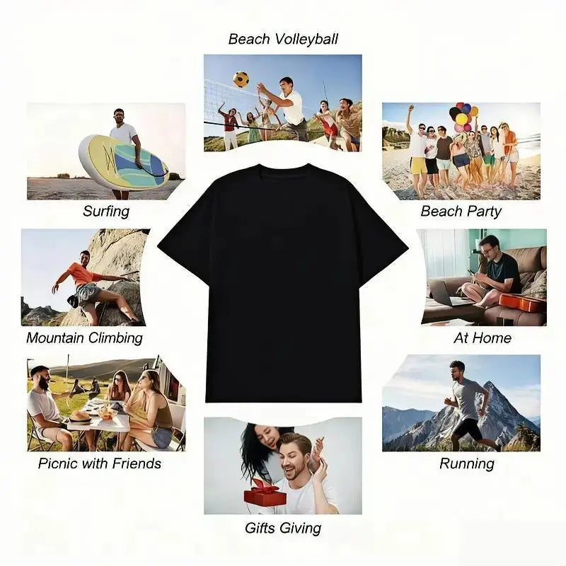 Unisex 100% Cotton Classic Casual T-Shirt - Short-Sleeve Round Neck, Photorealistic Digital Print Graphic, Soft Premium Drape Menswear Top, Sohochic, Unisex Cut